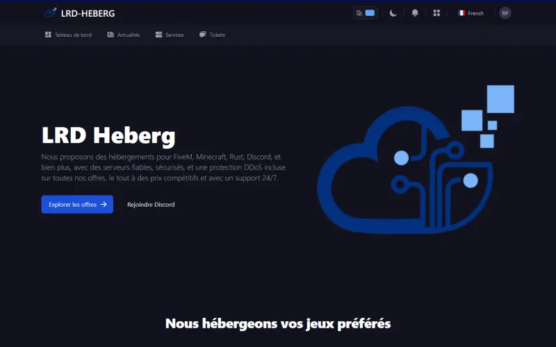 Page du site lrd-heberg.fr